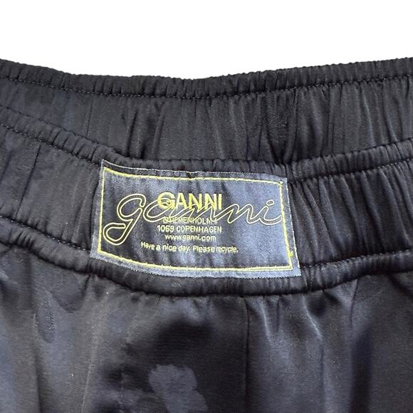 GANNI Black Satin Jacquard Pants XS / 2 - Picture 14 of 16